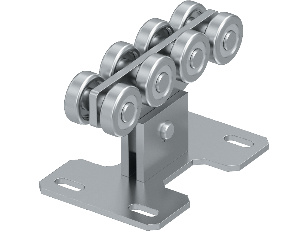 Антифрикционная сталь для роликов увеличивает ресурс опоры. Защитные кольца, установленные на подшипники, препятствуют попаданию пыли и грязи внутрь механизма.